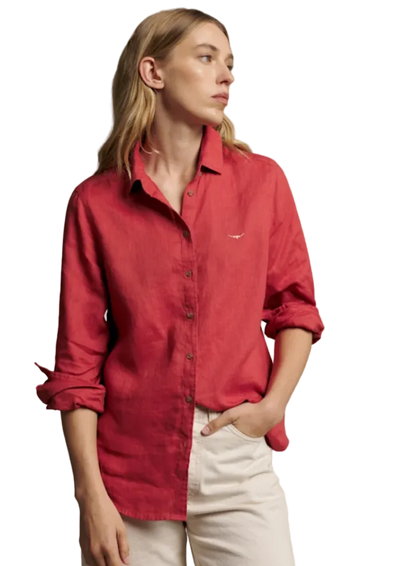 R.M.Williams - Onley Linen Shirt - Scarlet