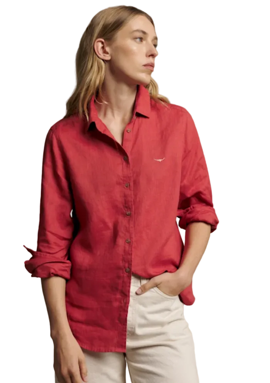 R.M.Williams - Onley Linen Shirt - Scarlet