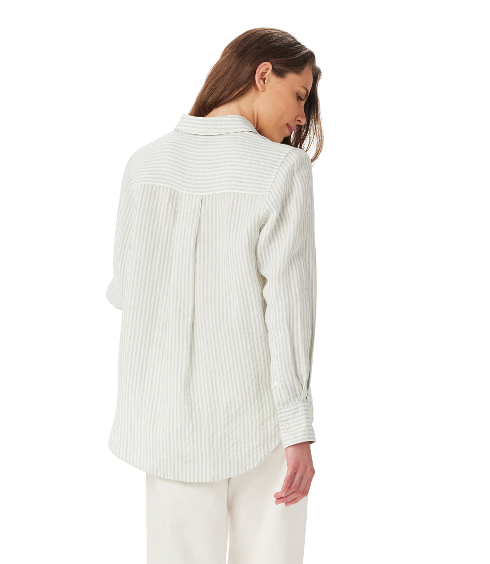 R.M.Williams - Crispin Linen Shirt - Stripe - Blue White