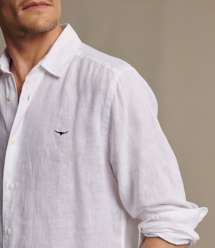R.M.Williams - Newman French Linen Shirt - White