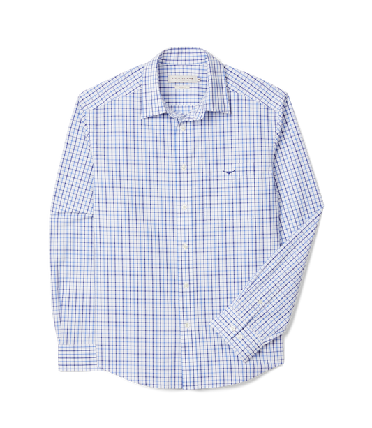 R.M.Williams - Newland Poplin Check Shirt - Navy