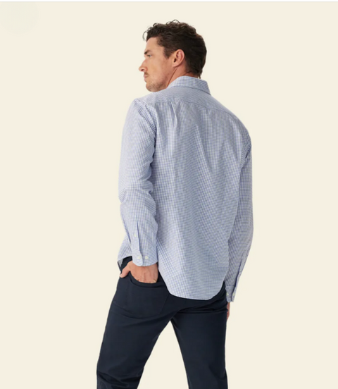 R.M.Williams - Brunswick Twill Check Shirt - White/Blue