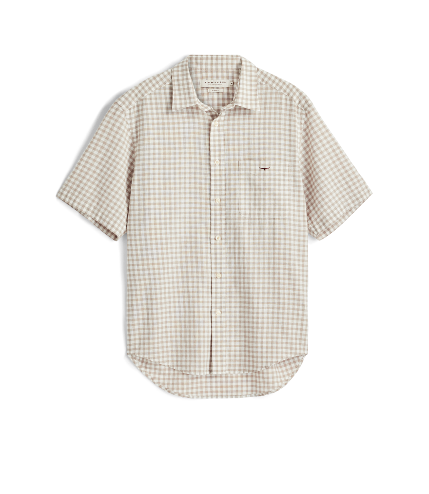 R.M.Williams -  SS Johnson Check Shirt - Tan