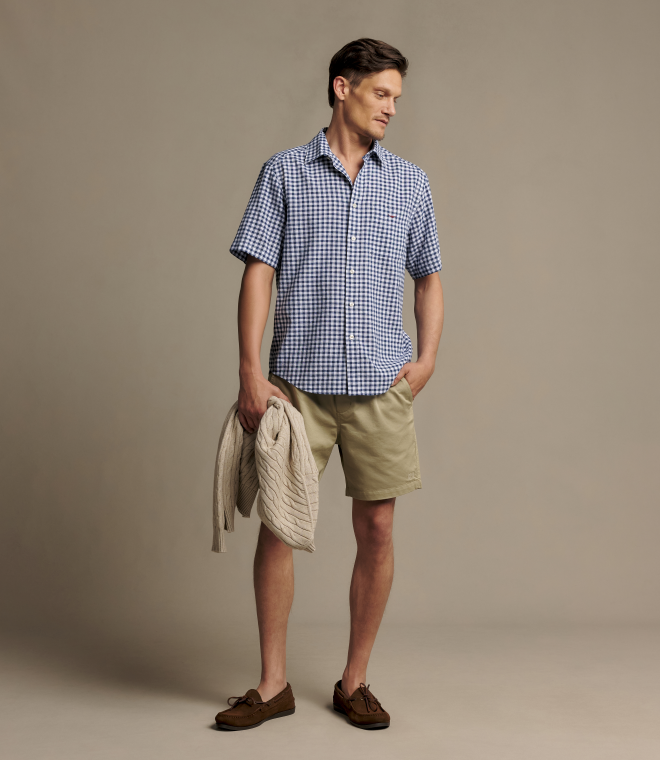 SHF11CL4501 - R.M.Williams -  Johnson Short Sleeve Check Shirt - Navy