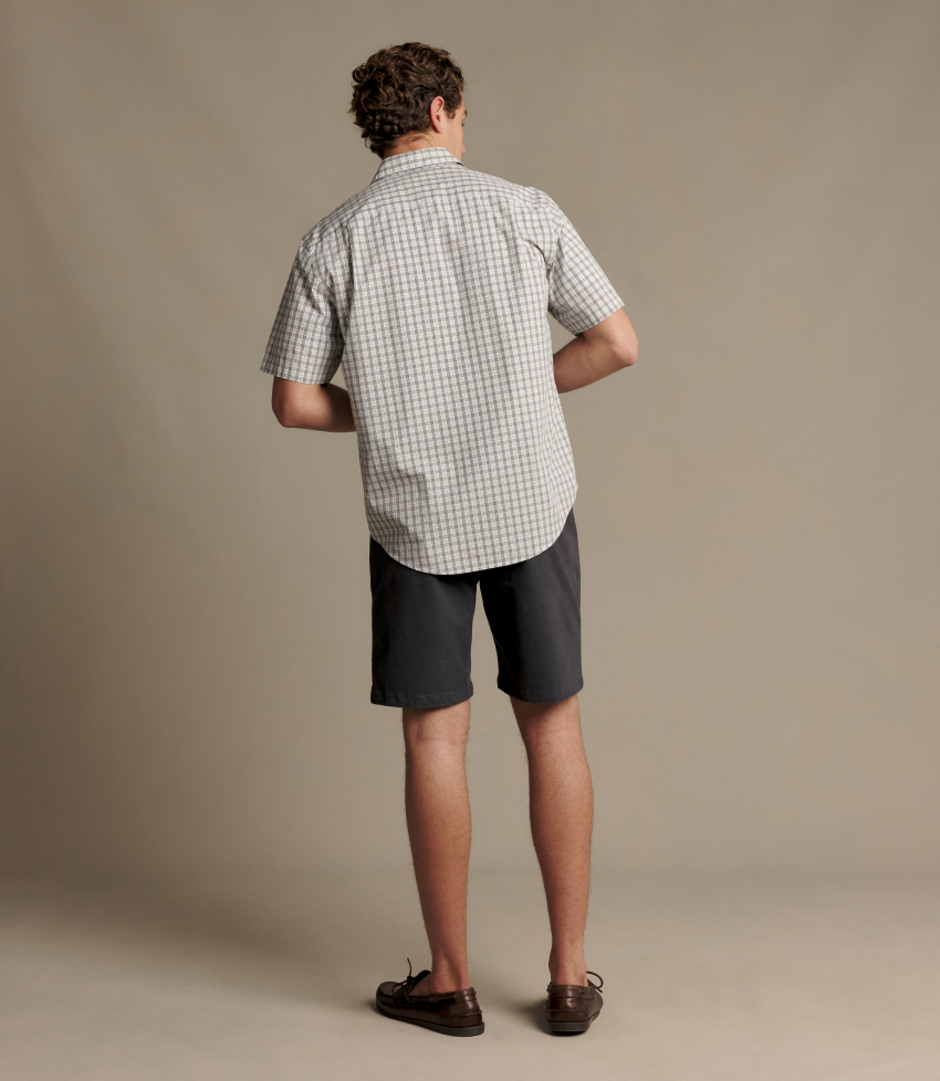 R.M.Williams - Winton Short Sleeve Poplin Shirt - Check - White/Grey