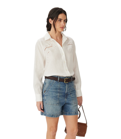 R.M.Williams - Broderie Anglaise Linen Shirt - White