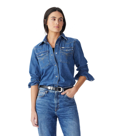 R.M.Williams - Cloudbuster Denim Shirt - Mid Indigo Wash