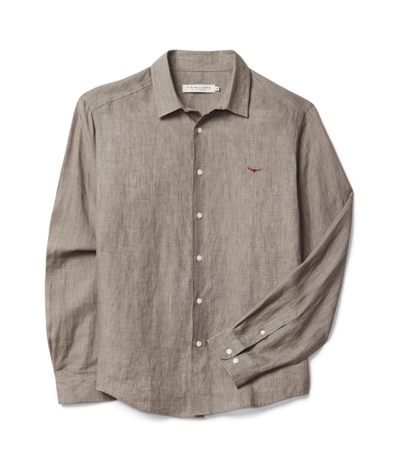 R.M.Williams - Newman Classic Linen Shirt - Dark olive