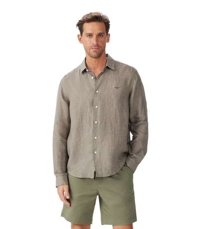 R.M.Williams - Newman Classic Linen Shirt - Dark olive