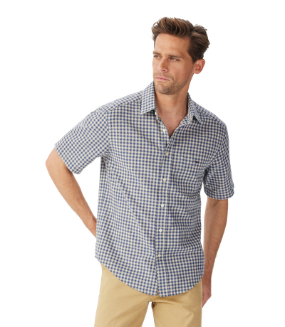 R.M.Williams - Johnson Short Sleeve Shirt - Check - Blue