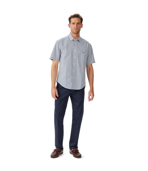 R.M.Williams - Augusta Short Sleeve Shirt - White/Blue