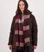 Swanndri - Unisex Wool Scarfie - Florence Check (Burgundy/Tan)