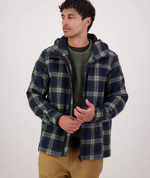 Swanndri - Hudson Hoodie Jacket - Thornton Check (Blue/Green)