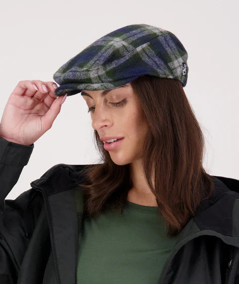 Swanndri - Unisex Bristol Flat Cap - Thornton Check (Blue/Green)