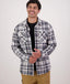 Swanndri - Morven Long Sleeve Sherpa Shacket - Check - Dark Shadow/Grey