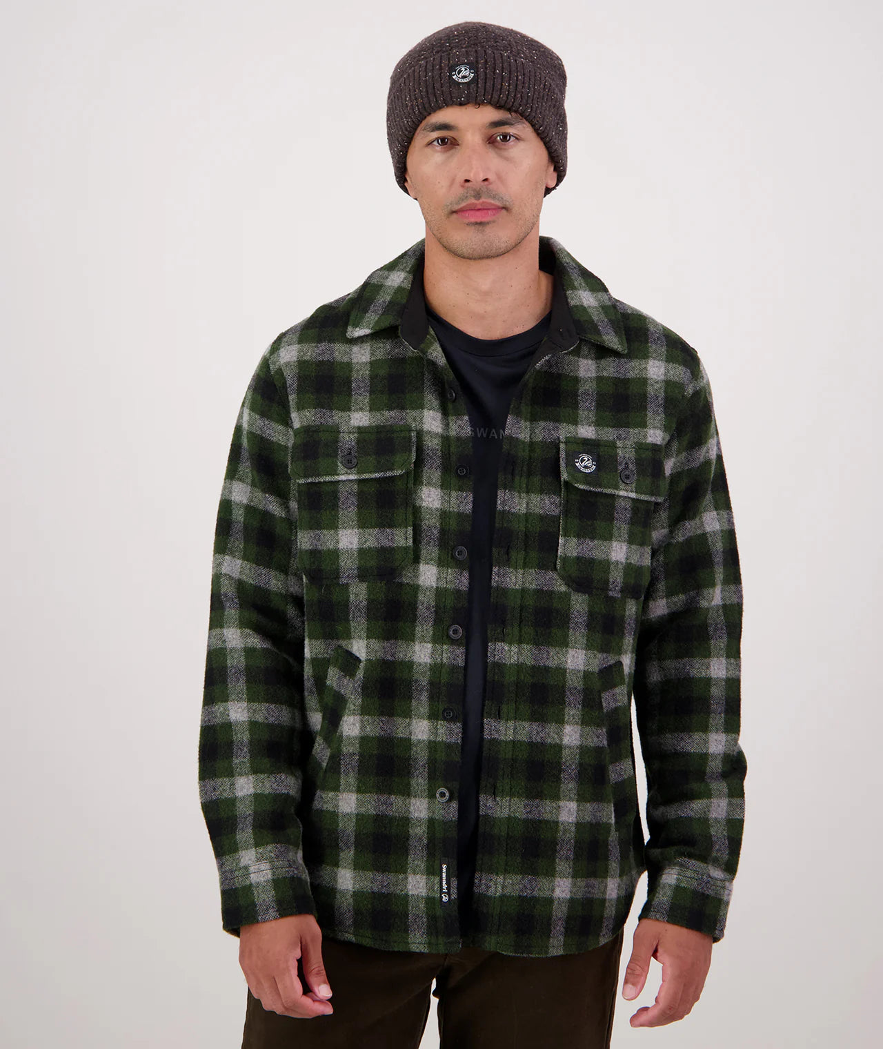 Swanndri - Kiaraki V4 Wool Shacket - Lincoln Check - Green