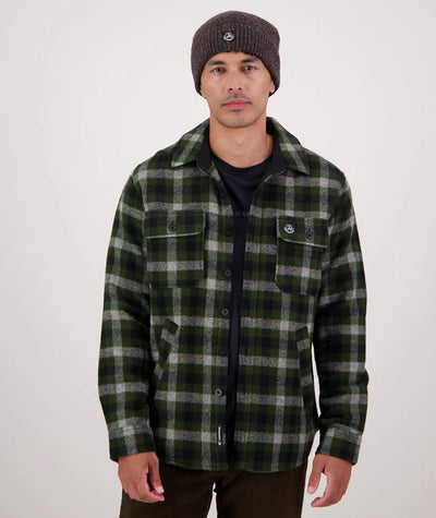 Swanndri - Kiaraki V4 Wool Shacket - Lincoln Check - Green