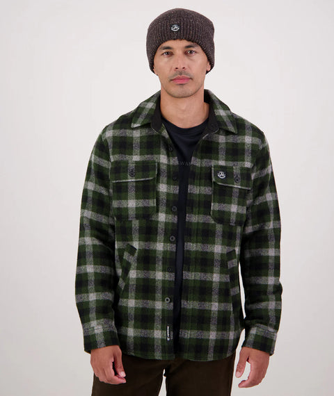 Swanndri - Kiaraki V4 Wool Shacket - Lincoln Check - Green