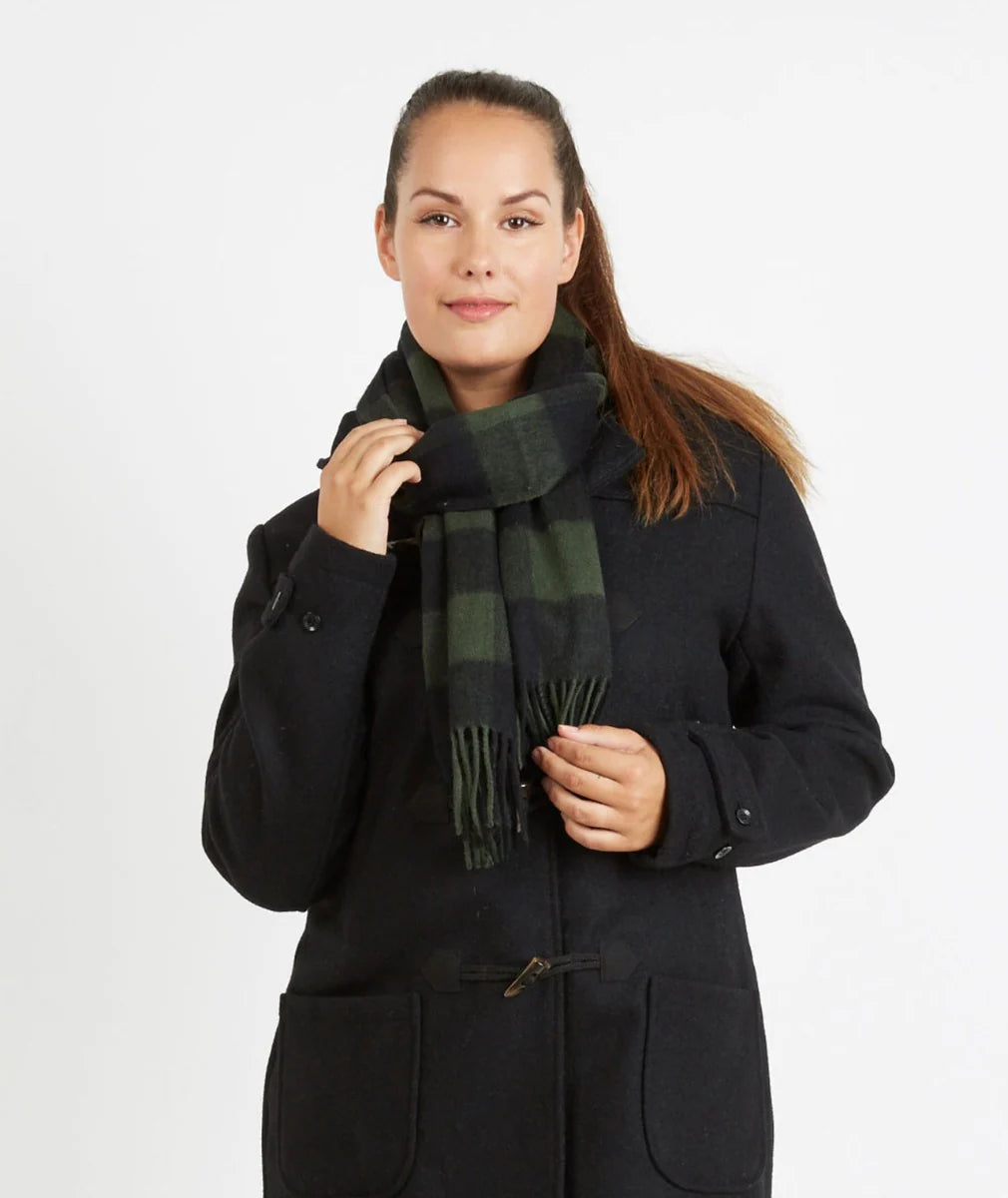 Swanndri - Unisex Wool Scarf - Check - Olive/Black
