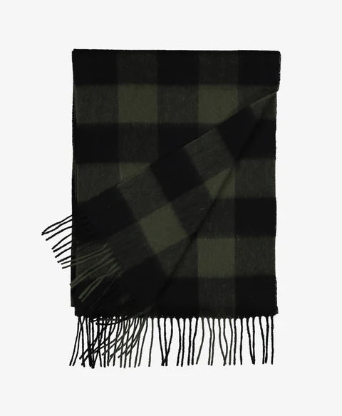Swanndri - Unisex Wool Scarf - Check - Olive/Black