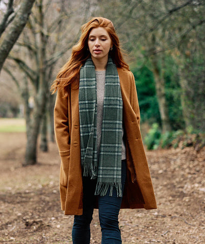 Swanndri - Unisex Wool Scarf - Light Woodlands Check