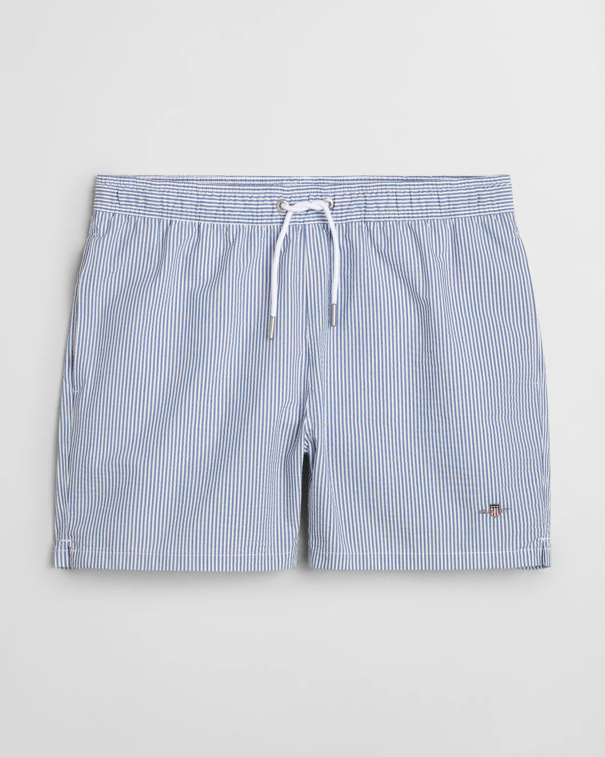 GANT - Seersucker Swim Shorts - Stripe - Rich Blue & White