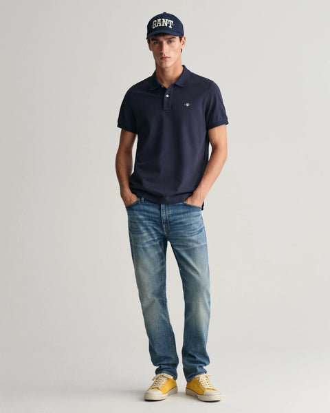 Gant - Regular Fit Shield Pique Polo - Evening Blue