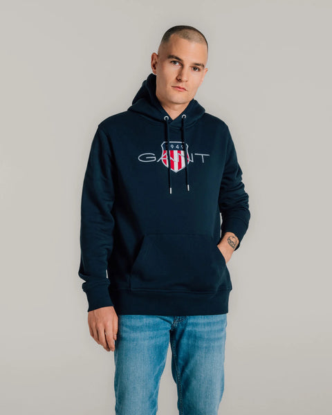 GANT - Shield Hoodie - Evening Blue
