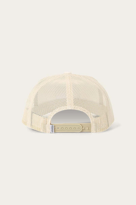 Ringers Western - Signature Bull Trucker Cap - Beige & Clay back view showing mesh design and snapback closure