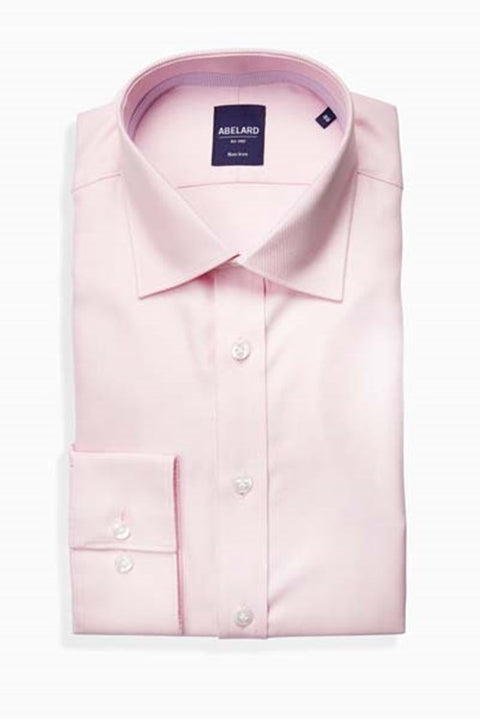 Abelard - Long Sleeve Business Shirt -  Non-Iron - Twill - Pink
