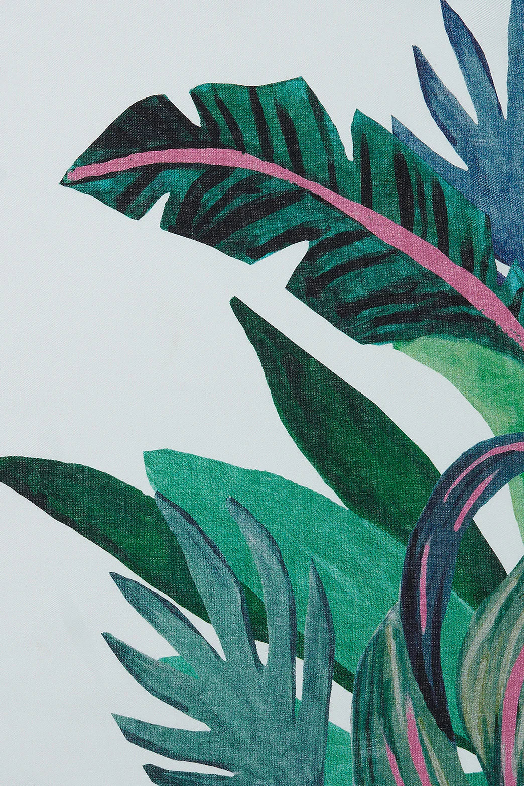 M.J. Bale - Saint Tropez Pocket Square - White featuring vibrant plant motifs on silk twill.