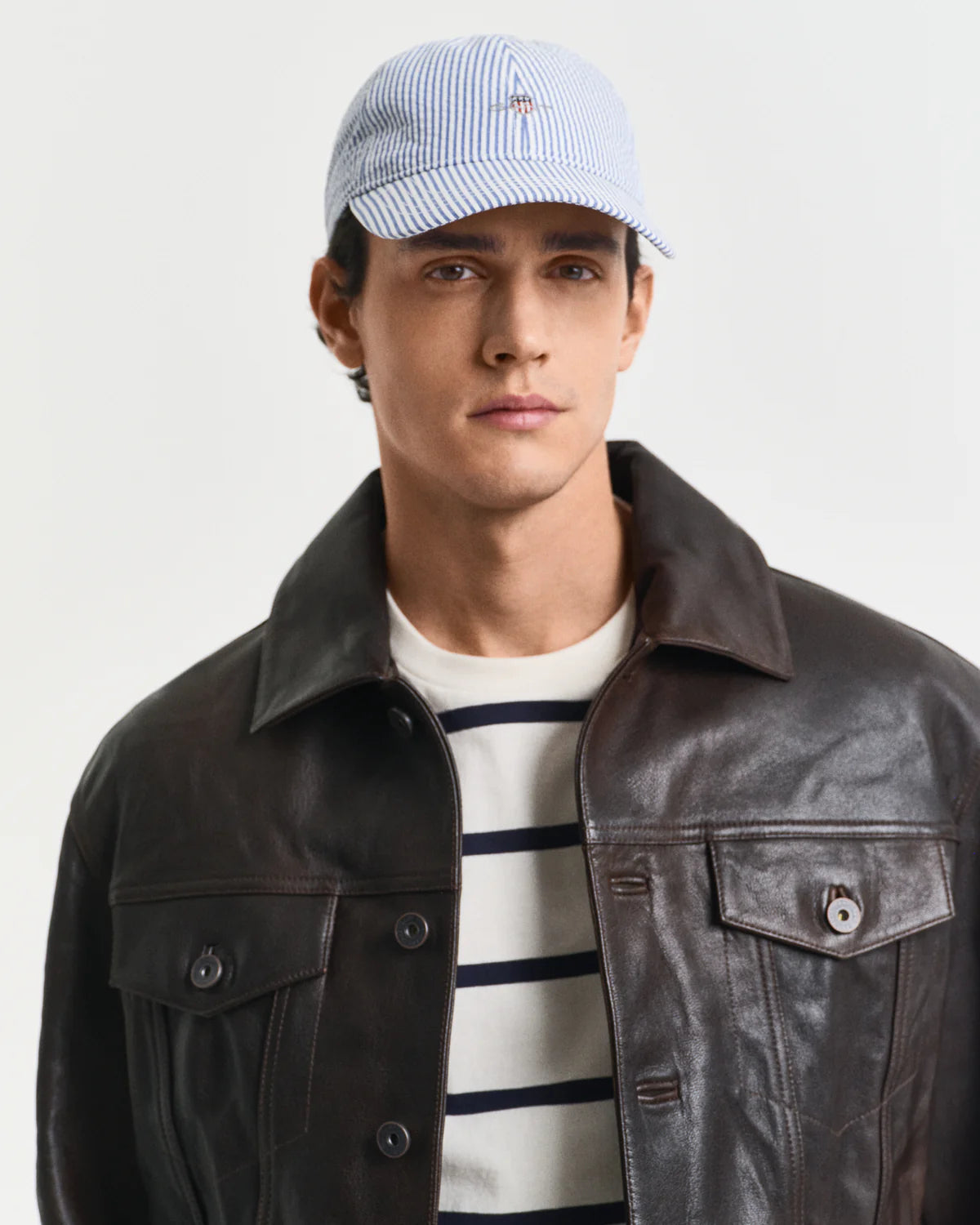 GANT - Striped Seersucker Cap - Blue