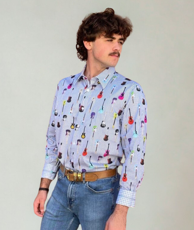 English Laundry - Sunderland Cotton Guitar Shirt - Blue