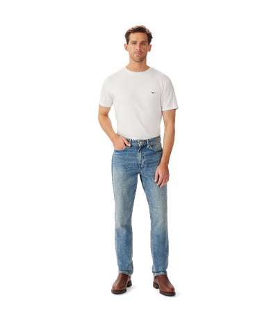 R.M.Williams -  Loxton Slim Fit Jean - Roughout Indigo