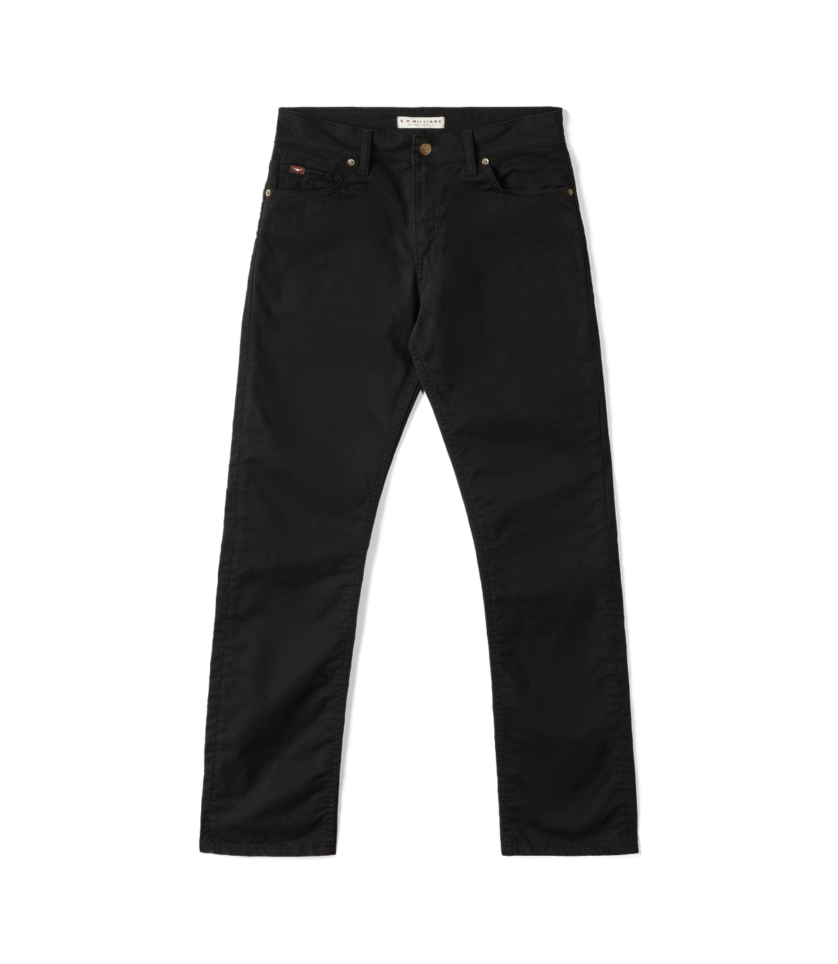R.M.Williams - Ramco 5 Pocket Jean - Black, featuring a straight-leg design and five pockets, crafted from Australian cotton.