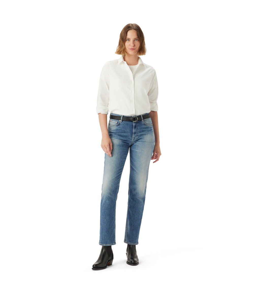 R.M.Williams - Maren Slim Straight Jean - Roughout Indigo