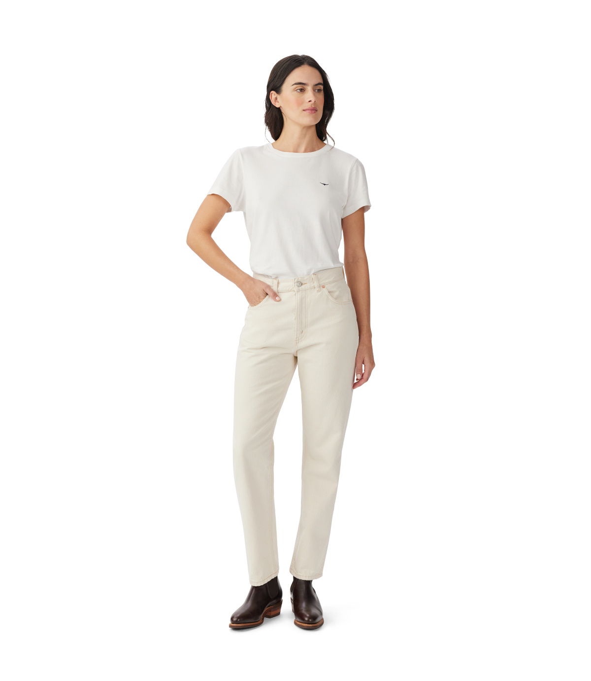 R.M.Williams - Rowe Cropped Straight Jean - Ecru