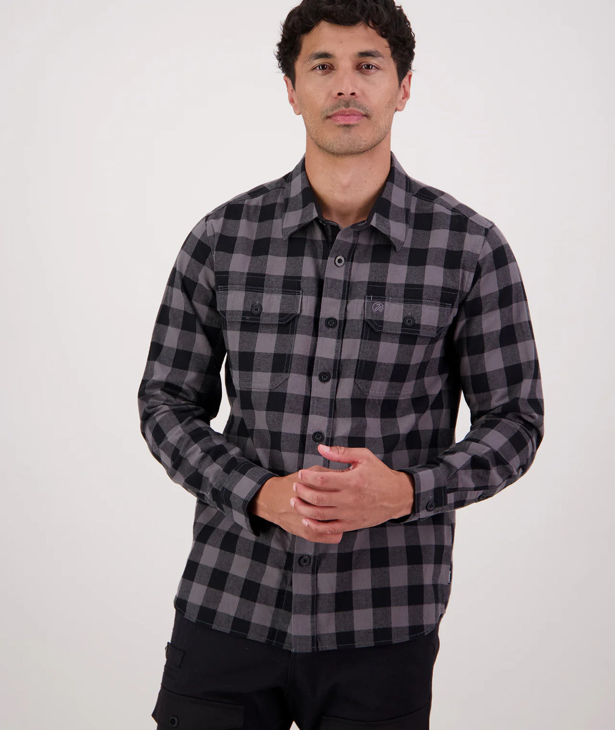 Swanndri - Taranaki Tailor Long Sleeve Shirt - Check - Caviar/Dark Shadow