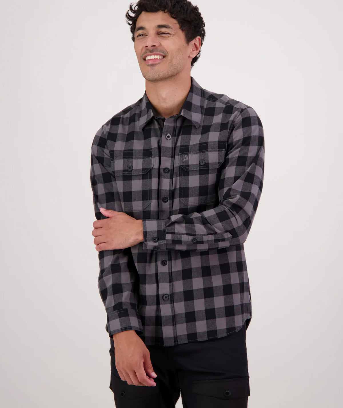 Swanndri - Taranaki Tailor Long Sleeve Shirt - Check - Caviar/Dark Shadow