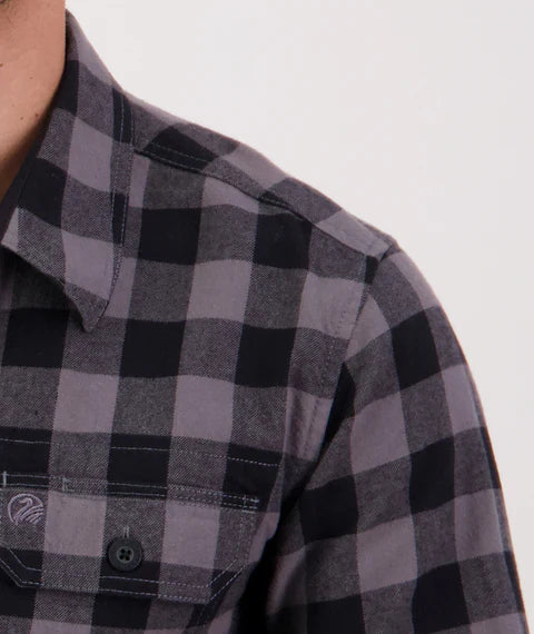 Swanndri - Taranaki Tailor Long Sleeve Shirt - Check - Caviar/Dark Shadow
