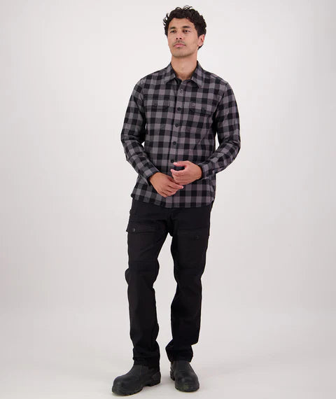 Swanndri - Taranaki Tailor Long Sleeve Shirt - Check - Caviar/Dark Shadow