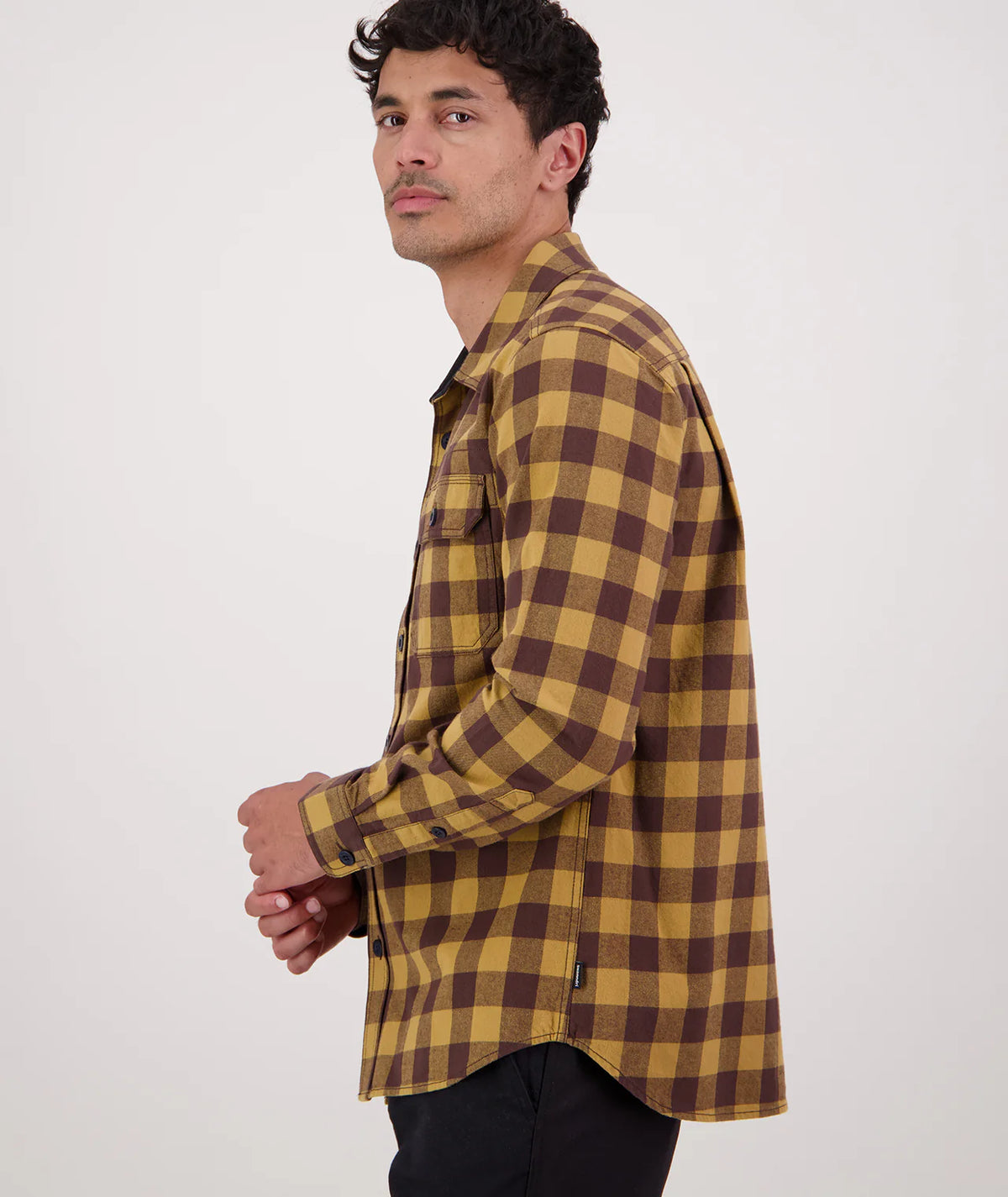 Swanndri - Taranaki Tailor Long Sleeve Shirt - Check - Espress/Cashew