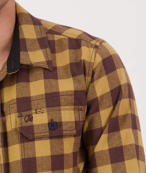 Swanndri - Taranaki Tailor Long Sleeve Shirt - Check - Espress/Cashew