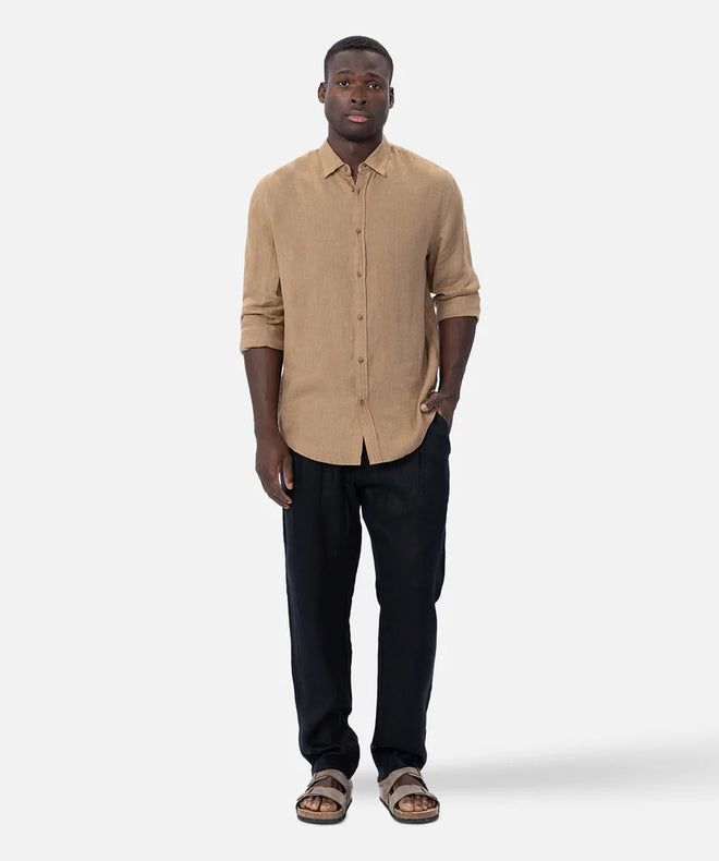The Tennyson Linen Shirt - Brass