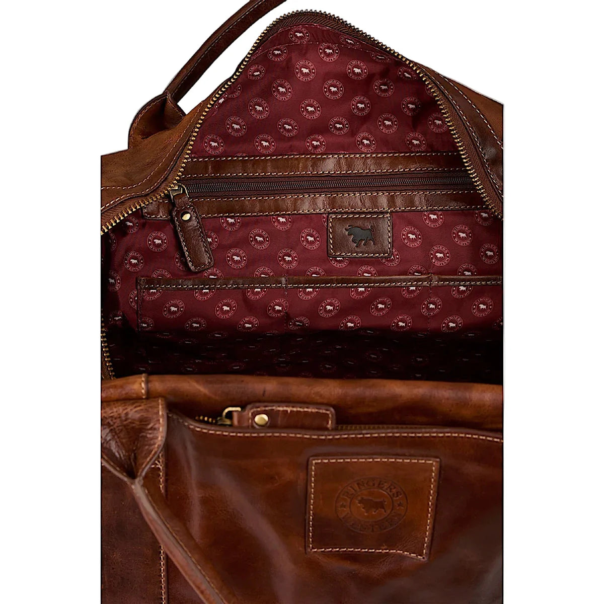 Ringers Western - Toro Gino Overnigher - Cognac interior design with premium leather lining and storage pockets.