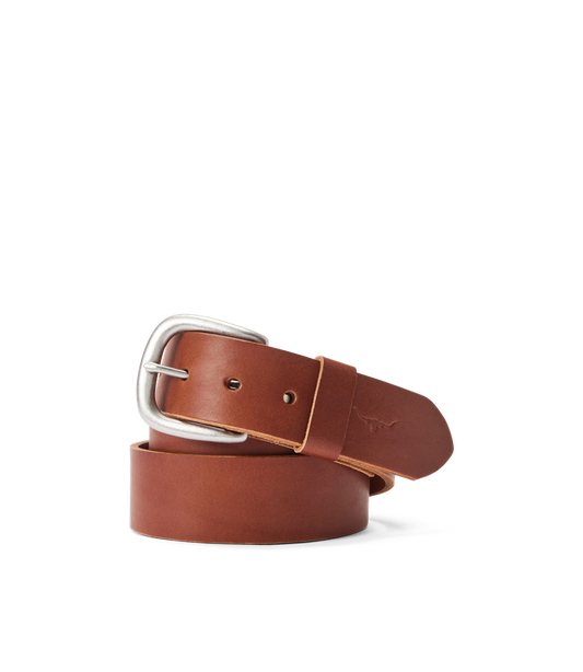 R.M.Williams - Traditional Belt - Antique Nickel Hardware - Dark Tan