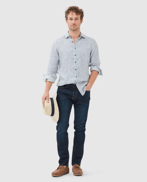 Sutton Straight Italian Denim - Dark Blue