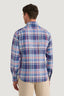 M.J. Bale - Valsesia Linen Blend Shirt - Check - Natural Denim Washed Red