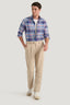 M.J. Bale - Valsesia Linen Blend Shirt - Check - Natural Denim Washed Red