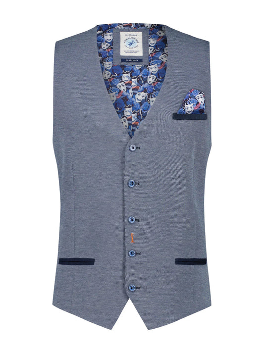Dress Waistcoat - Pique - Navy
